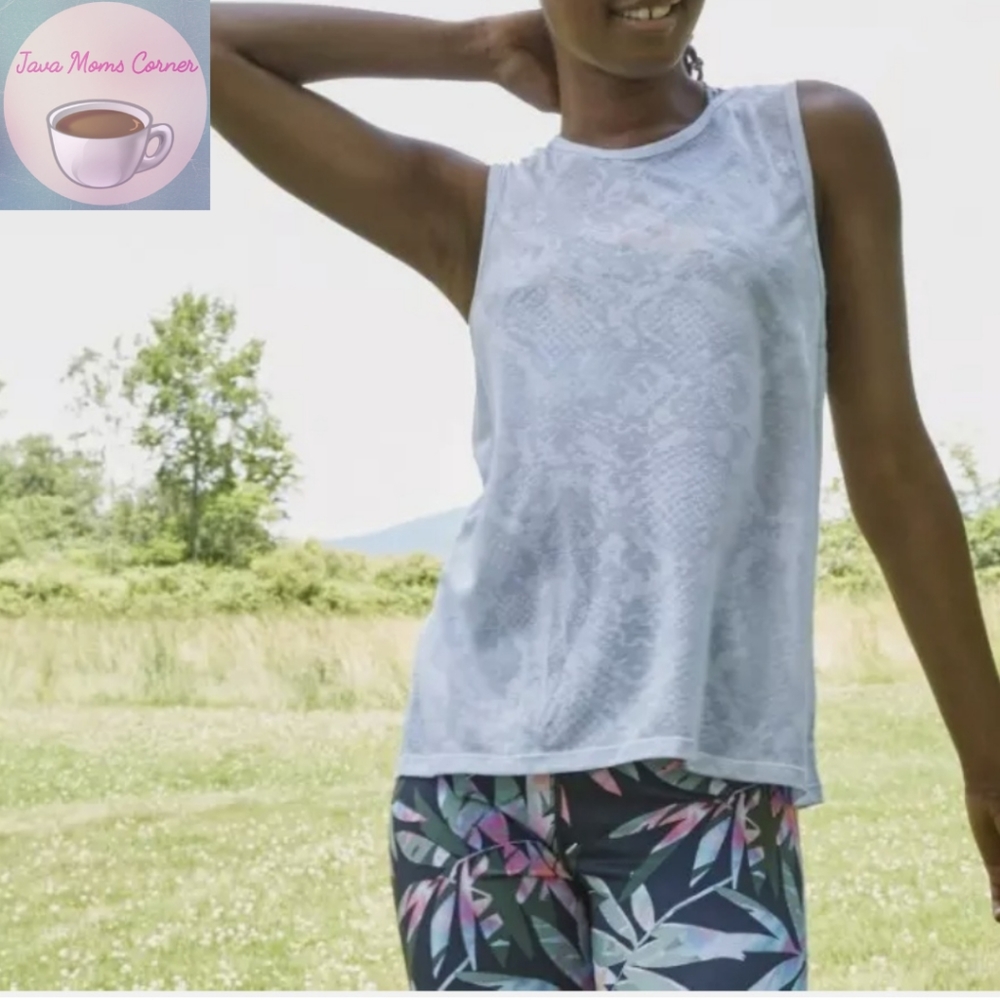 Joy Lab Snake Print Burnout Active Tank Top White